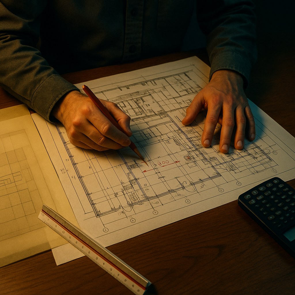 Engineering team working on MEPF coordination drawings in design office